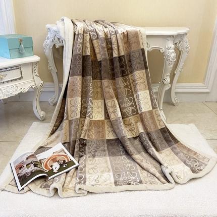 91家纺网 家纺一手货源 找家纺 卡奥 2024新款双层复合云貂绒北极绒休闲毛毯 羊羔-贝尼丝