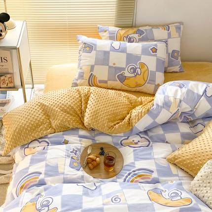 金奇达 2023新款豆豆棉绒四件套 流浪星球