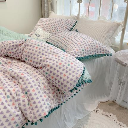 91家纺网 家纺一手货源 找家纺 （总）金奇达 2024秋冬保暖加厚绒类【球球款】臻棉绒四件套