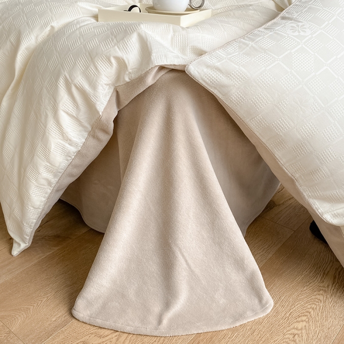 91家纺网 家纺一手货源 找家纺 金奇达 2023新款全棉华夫格绒四件套 奶咖【全棉华夫格加绒】