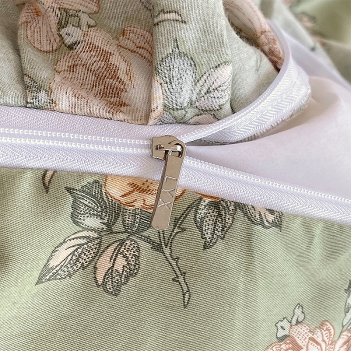 91家纺网 家纺一手货源 找家纺 罗艺轩 2024新款全棉蕾丝夹棉床裙巴黎春天系列四件套 花枝雅韵