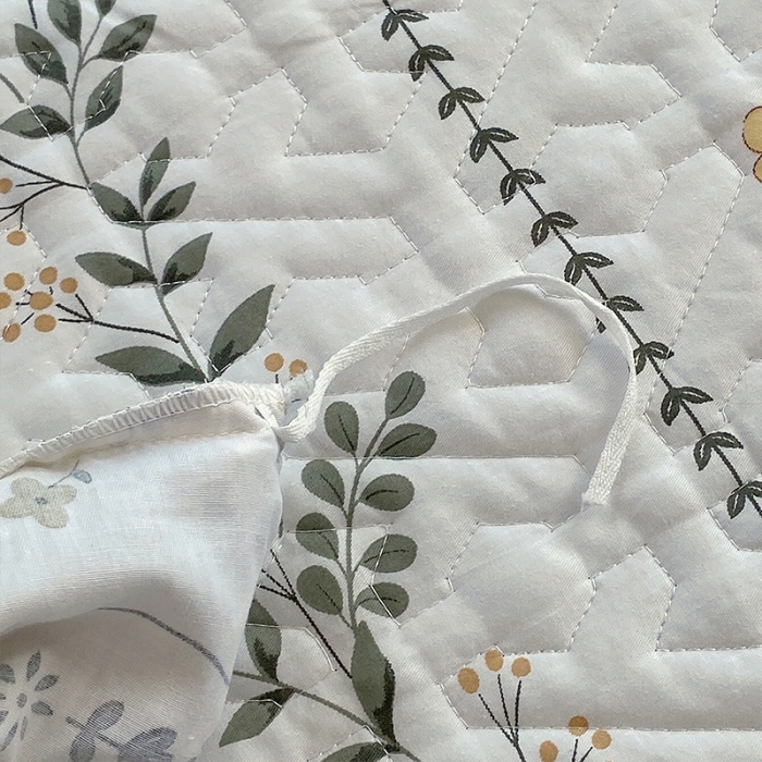 91家纺网 家纺一手货源 找家纺 罗艺轩 2024新款全棉蕾丝夹棉床裙巴黎春天系列三件套 芙拉花园