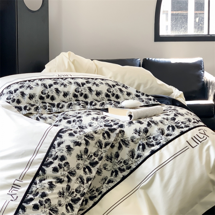 91家纺网 家纺一手货源 找家纺 优然居 2023新款拼接刺绣四件套 莉莉