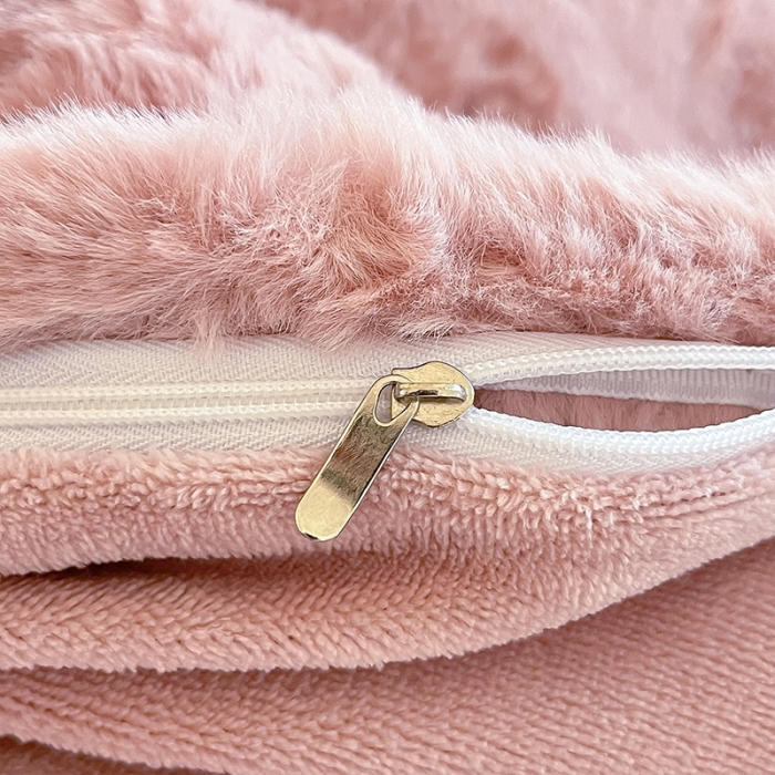 91家纺网 家纺一手货源 找家纺 澳梵 2023新款立体压花兔兔绒牛奶绒四件套 波浪-粉豆沙