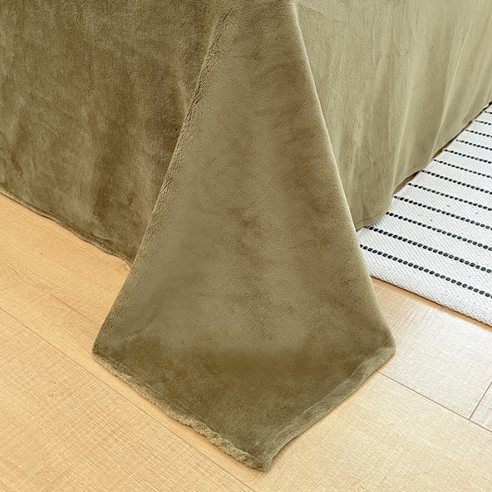 91家纺网 家纺一手货源 找家纺 澳梵 2023新款立体压花兔兔绒牛奶绒四件套 波浪-橄榄绿