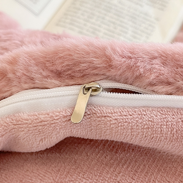 91家纺网 家纺一手货源 找家纺 澳梵 2023新款立体压花兔兔绒牛奶绒四件套 玫瑰-粉豆沙