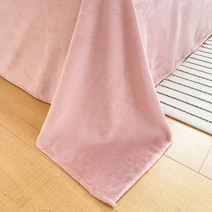 91家纺网 家纺一手货源 找家纺 澳梵 2023新款立体压花兔兔绒牛奶绒四件套 米拉-粉豆沙