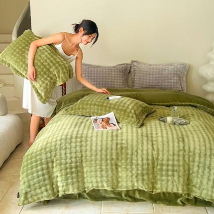 91家纺网 家纺一手货源 找家纺 (总)佳居缘 2023新款A类兔兔绒四件套柔软亲肤绒轻奢套件