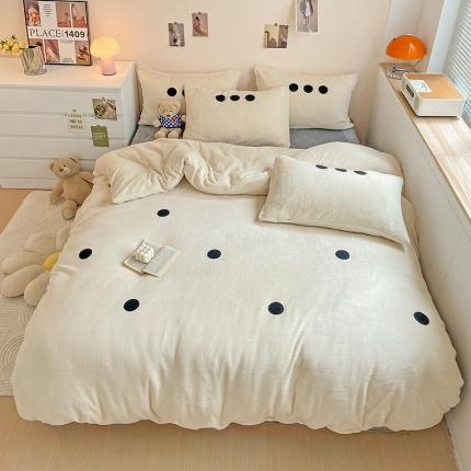 91家纺网 家纺一手货源 找家纺 红嘴企鹅 2025新品卡通毛巾绣牛奶绒套件含买家秀 圈圈点点-牛奶绒