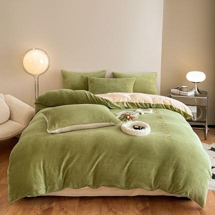 91家纺网 家纺一手货源 找家纺 （总）义博 2025新款牛奶绒刺绣四件套-浪漫系列