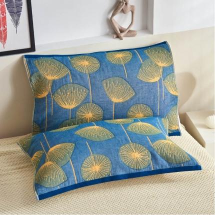 91家纺网 家纺一手货源 找家纺 （总）朴尔 2023年民族风彩棉系列四层纱布枕巾