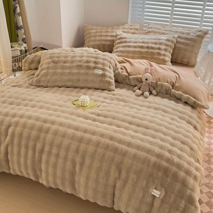 91家纺网 家纺一手货源 找家纺 （总）红嘴企鹅 2025新款泡泡绒兔绒四件套含买家秀