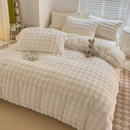 91家纺网 家纺一手货源 找家纺 （总）红嘴企鹅 2025新款泡泡绒兔绒四件套含买家秀