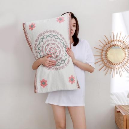 91家纺网 家纺一手货源 找家纺 （总）朴尔2023年波西米亚风优棉三层纱布枕巾