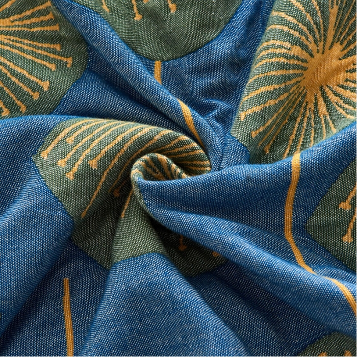 91家纺网 家纺一手货源 找家纺 朴尔 2023年民族风彩棉系列四层纱布枕巾 梦幻蒲公英蓝