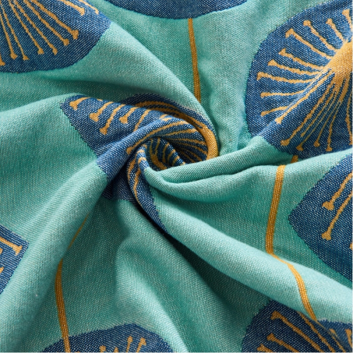 91家纺网 家纺一手货源 找家纺 朴尔 2023年民族风彩棉系列四层纱布枕巾 梦幻蒲公英绿