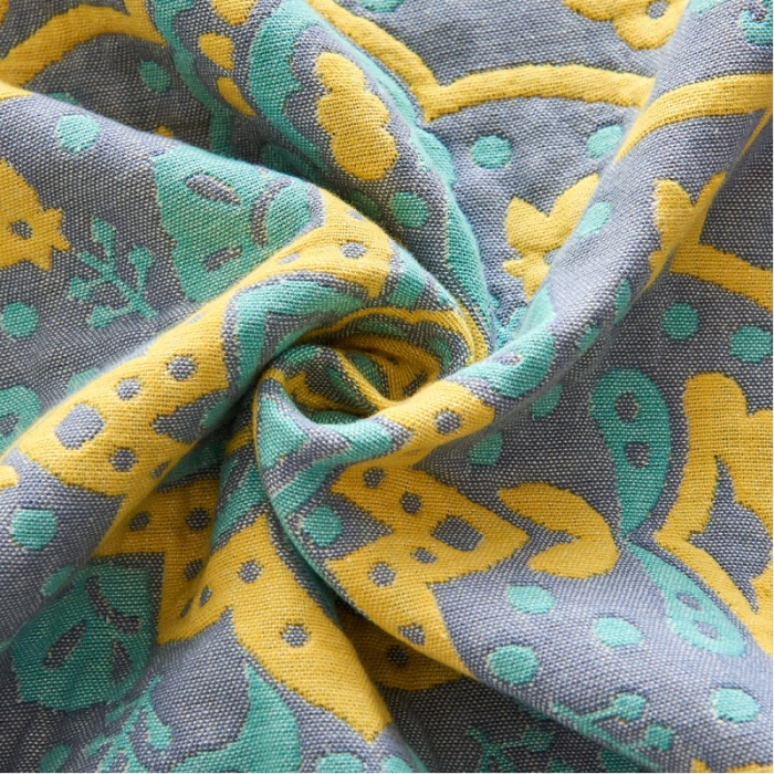 91家纺网 家纺一手货源 找家纺 朴尔 2023年民族风彩棉系列四层纱布枕巾 普罗旺斯-绿