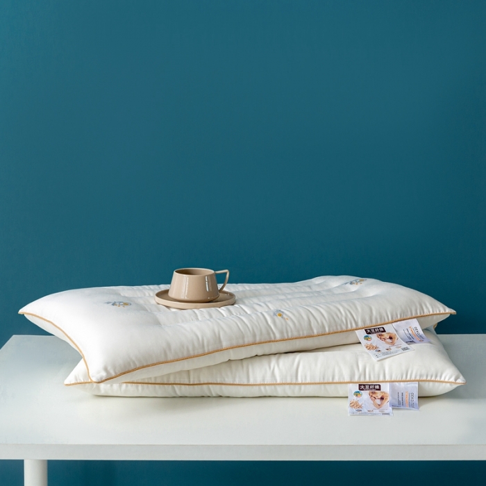 91家纺网 家纺一手货源 找家纺 （总）拾光枕芯 2023新款大豆纤维低平枕枕头枕芯