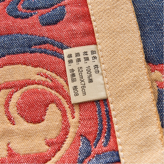 91家纺网 家纺一手货源 找家纺 朴尔 2023年民族风彩棉系列四层纱布枕巾 印象派黄