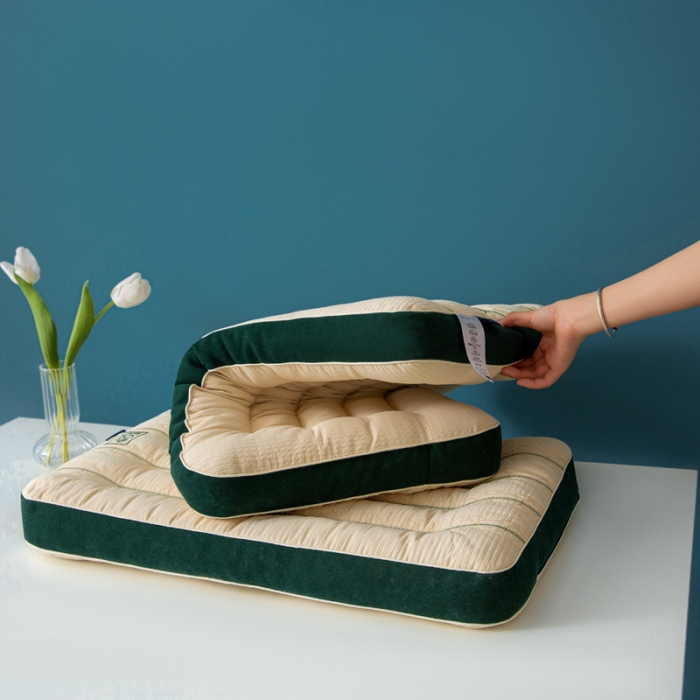 91家纺网 家纺一手货源 找家纺 （总）拾光枕芯 2023新款绿色高弹有机枕枕头枕芯