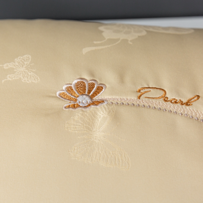 91家纺网 家纺一手货源 找家纺 拾光枕芯 2023新款提花蝴蝶珍珠枕枕头枕芯 48*74cm/只 黄