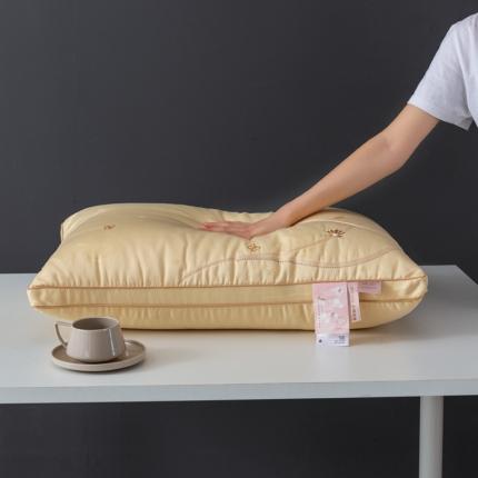 拾光枕芯 2023新款提花蝴蝶珍珠枕枕头枕芯 48*74cm/只 黄