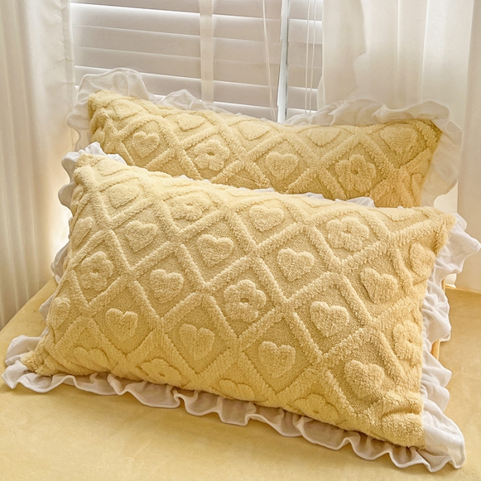 91家纺网 家纺一手货源 找家纺 澳梵 2023新款温柔梦境花梦塔芙绒韩版四件套 格子铺-黄色