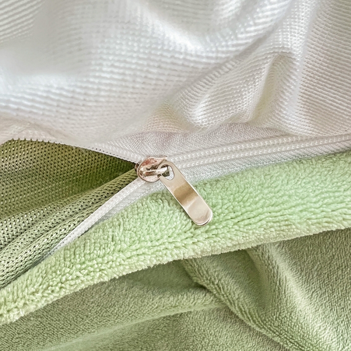 91家纺网 家纺一手货源 找家纺 澳梵 2023新款温柔梦境花梦塔芙绒韩版四件套 格子铺-奶白绿