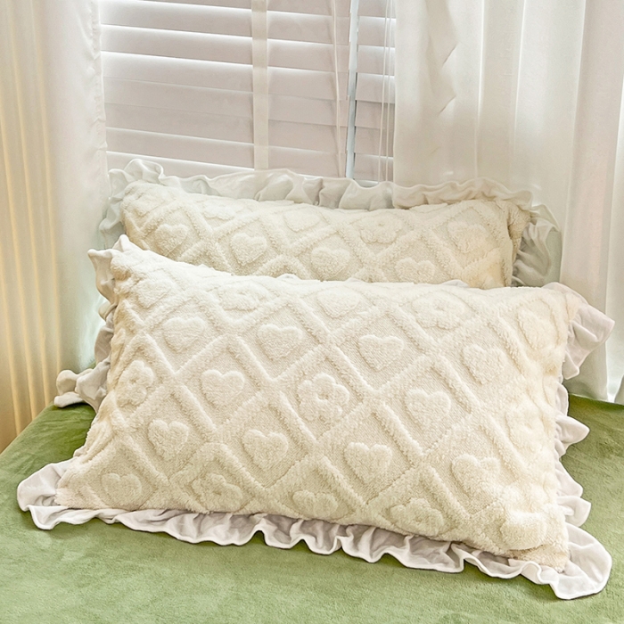 91家纺网 家纺一手货源 找家纺 澳梵 2023新款温柔梦境花梦塔芙绒韩版四件套 格子铺-奶白绿