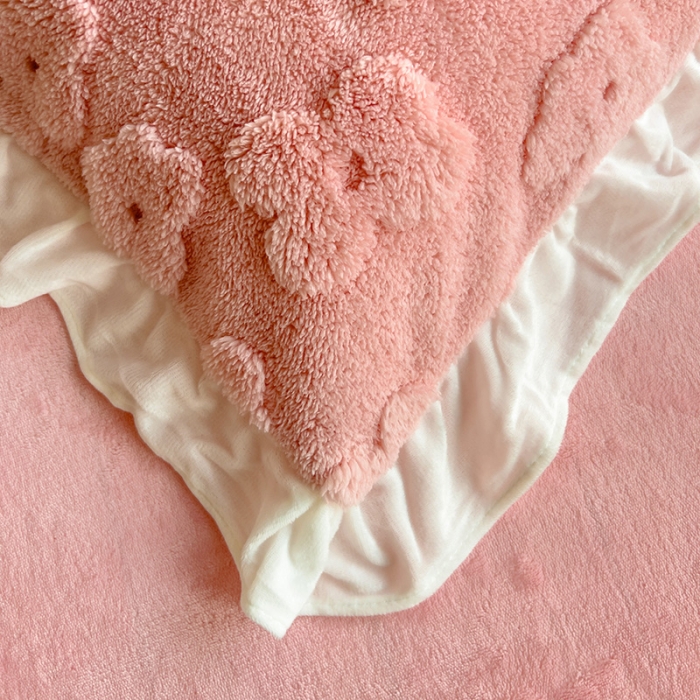 91家纺网 家纺一手货源 找家纺 澳梵 2023新款温柔梦境花梦塔芙绒韩版四件套 花梦-粉