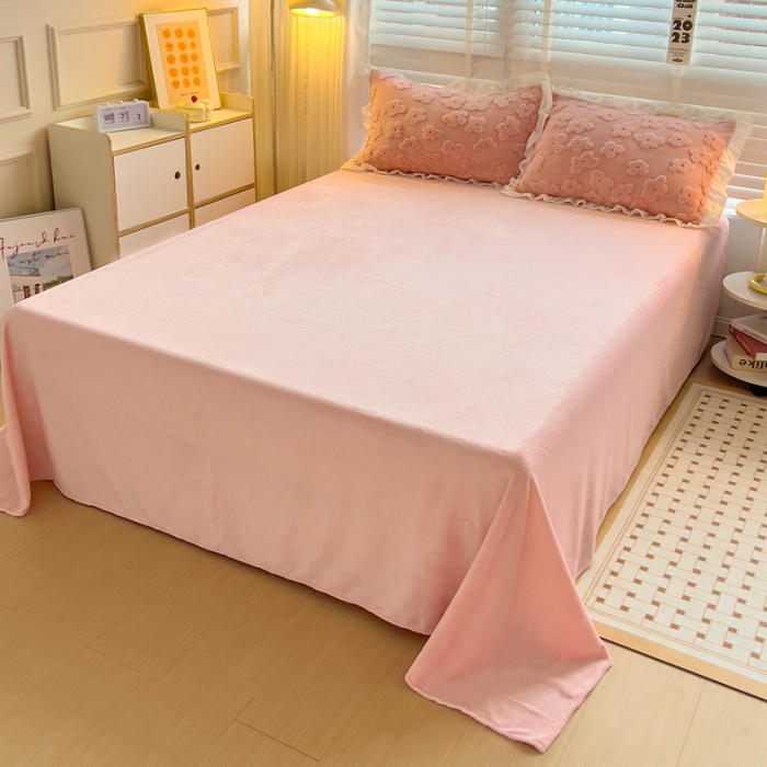 91家纺网 家纺一手货源 找家纺 澳梵 2023新款温柔梦境花梦塔芙绒韩版四件套 花梦-粉