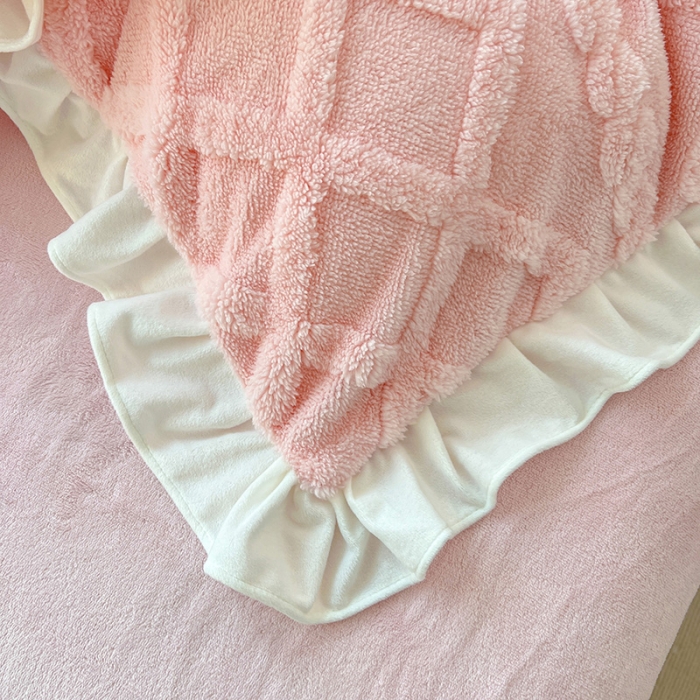 91家纺网 家纺一手货源 找家纺 澳梵 2023新款温柔梦境花梦塔芙绒韩版四件套 温柔梦境-暖粉