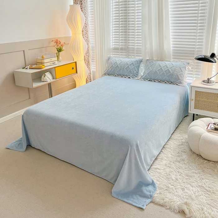 91家纺网 家纺一手货源 找家纺 澳梵 2023新款温柔梦境花梦塔芙绒韩版四件套 温柔梦境-婴儿蓝