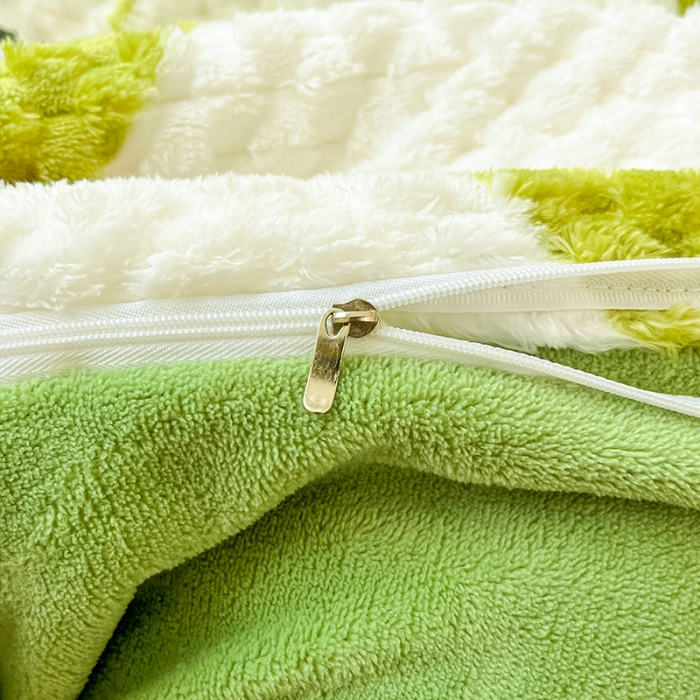 91家纺网 家纺一手货源 找家纺 澳梵家居 2023新款印花豆豆绒牛奶绒四件套 春之物语