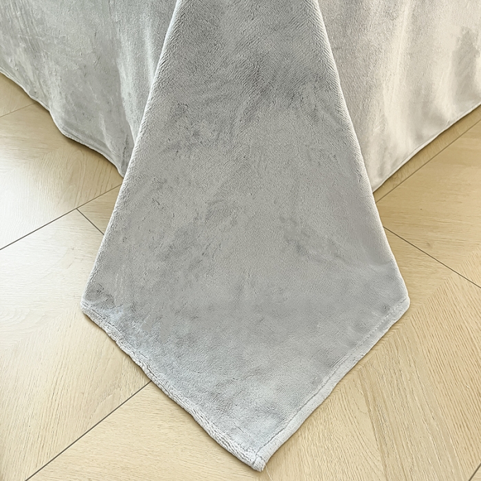 91家纺网 家纺一手货源 找家纺 澳梵家居 2023新款印花豆豆绒牛奶绒四件套 豆豆-灰色