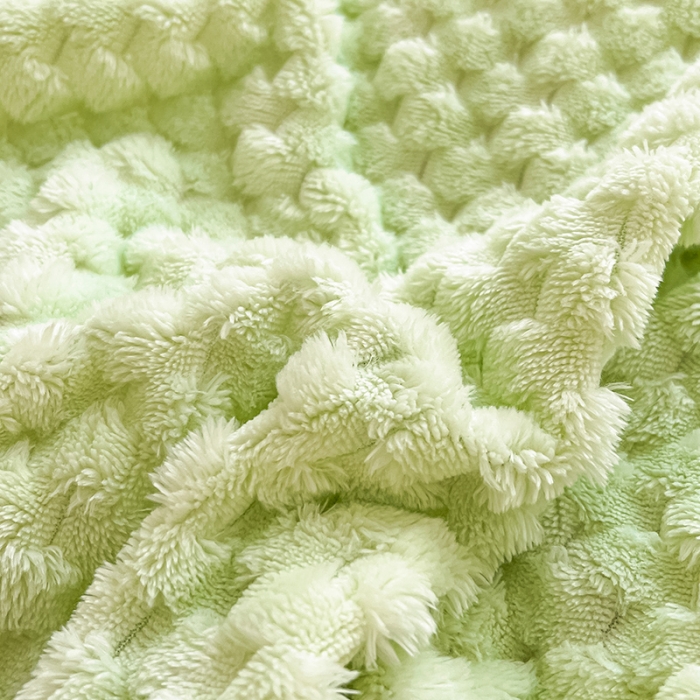 91家纺网 家纺一手货源 找家纺 澳梵家居 2023新款印花豆豆绒牛奶绒四件套 豆豆-嫩绿