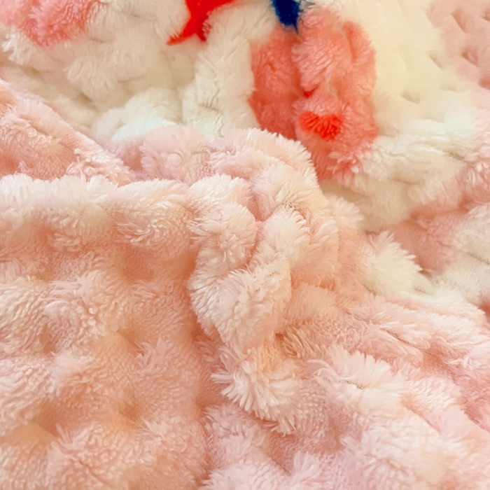 91家纺网 家纺一手货源 找家纺 澳梵家居 2023新款印花豆豆绒牛奶绒四件套 奶油味兔兔