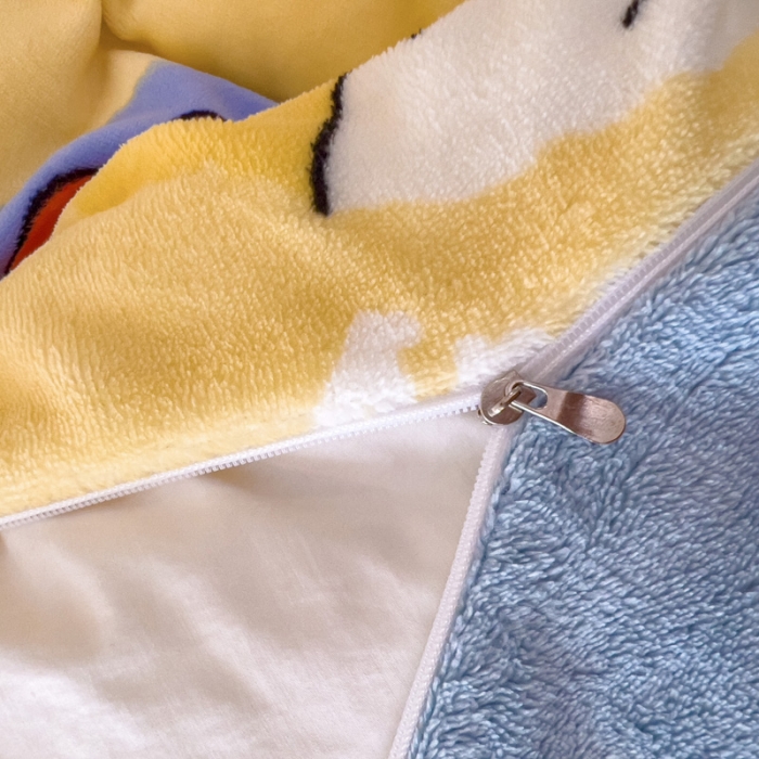 91家纺网 家纺一手货源 找家纺 宜家坊 2023新款小清新加厚印花牛奶绒四件套 简单款-加油鸭