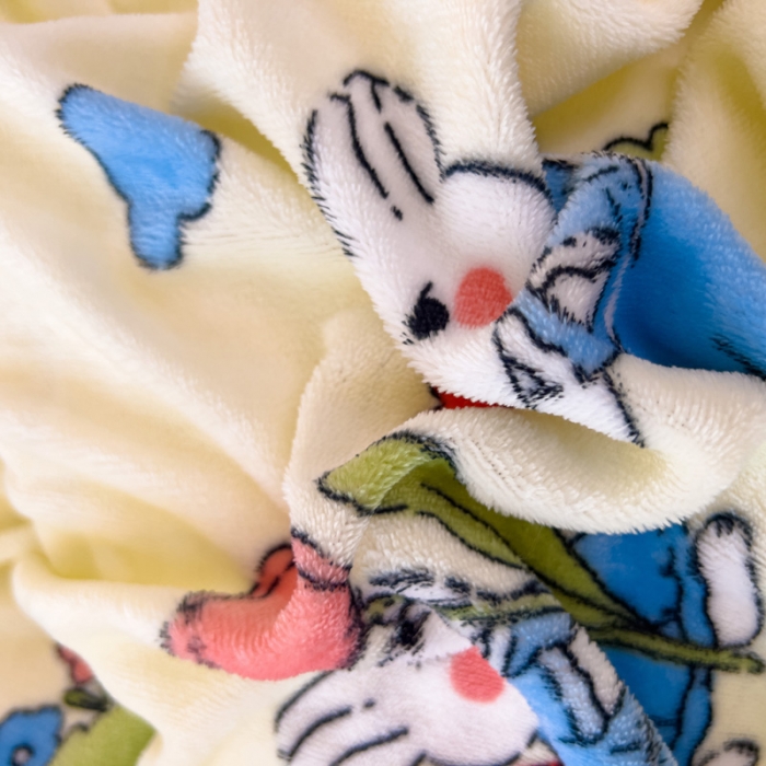 91家纺网 家纺一手货源 找家纺 宜家坊 2023新款小清新加厚印花牛奶绒四件套 简单款-米菲兔