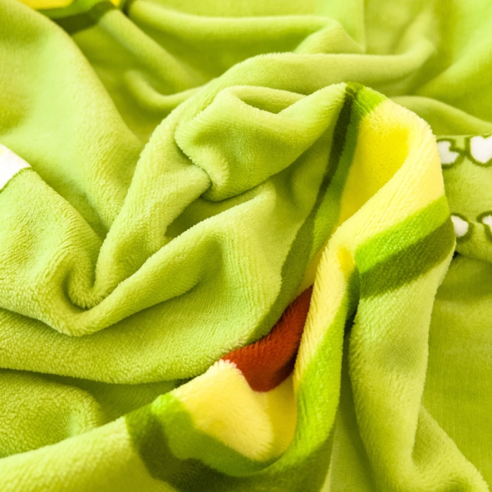 91家纺网 家纺一手货源 找家纺 宜家坊 2023新款小清新加厚印花牛奶绒四件套 简单款-牛油果