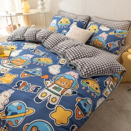 91家纺网 家纺一手货源 找家纺 （总）红粉佳人 2025新款棉加绒印花单被套