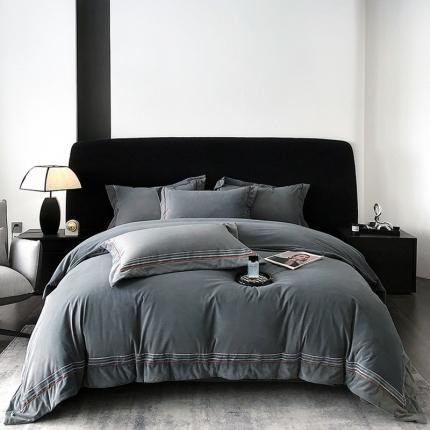 91家纺网 家纺一手货源 找家纺 （总）禧澜庭2024新款A类婴儿绒宝宝绒纯色刺绣牛奶绒法莱绒法兰绒四件套 