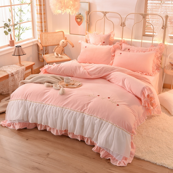 91家纺网 家纺一手货源 找家纺 （总）欧冠 2023公主风倾城牛奶绒四件套