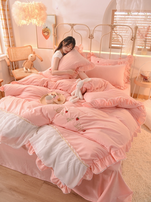 91家纺网 家纺一手货源 找家纺 （总）欧冠 2023公主风倾城牛奶绒四件套