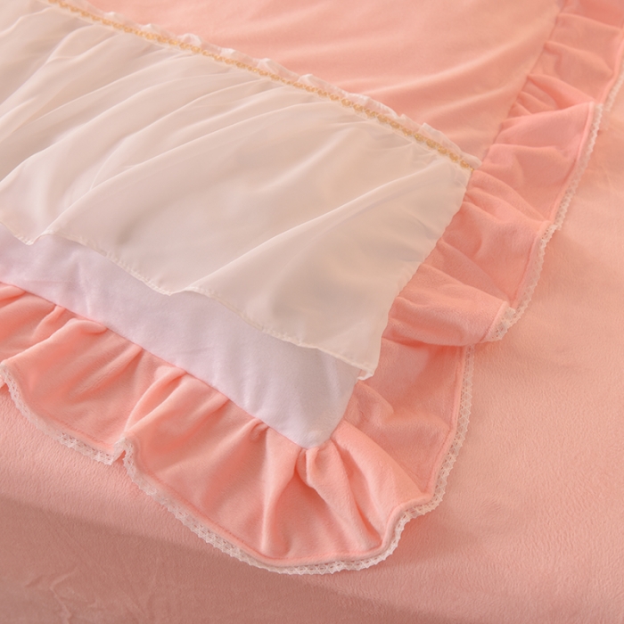 91家纺网 家纺一手货源 找家纺 欧冠 2023公主风倾城牛奶绒四件套 倾城-玉色