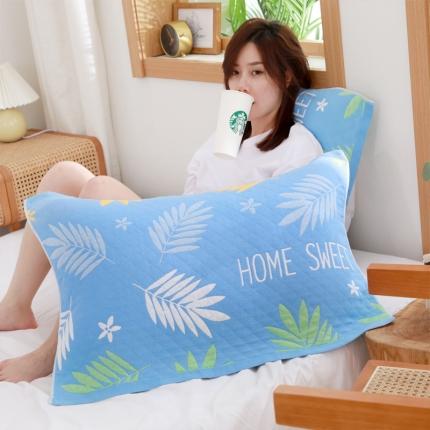 91家纺网 家纺一手货源 找家纺 （总）朴尔 2023新款柔棉花间风系列三层纱布枕巾52x78cm/对