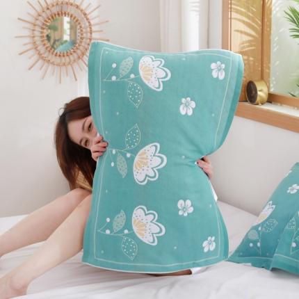 91家纺网 家纺一手货源 找家纺 （总）朴尔 2023新款柔棉花间风系列三层纱布枕巾52x78cm/对