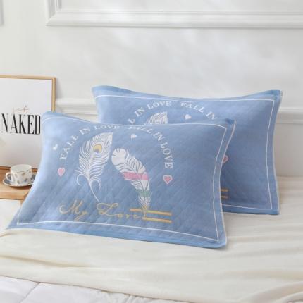 91家纺网 家纺一手货源 找家纺 （总）朴尔 2023新款柔棉花间风系列三层纱布枕巾52x78cm/对