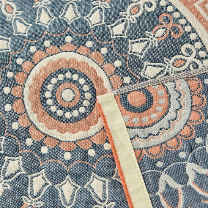 91家纺网 家纺一手货源 找家纺 朴尔 2023新款素雅系列全棉系列四层纱布枕巾52x78cm/对 铃兰香-橘