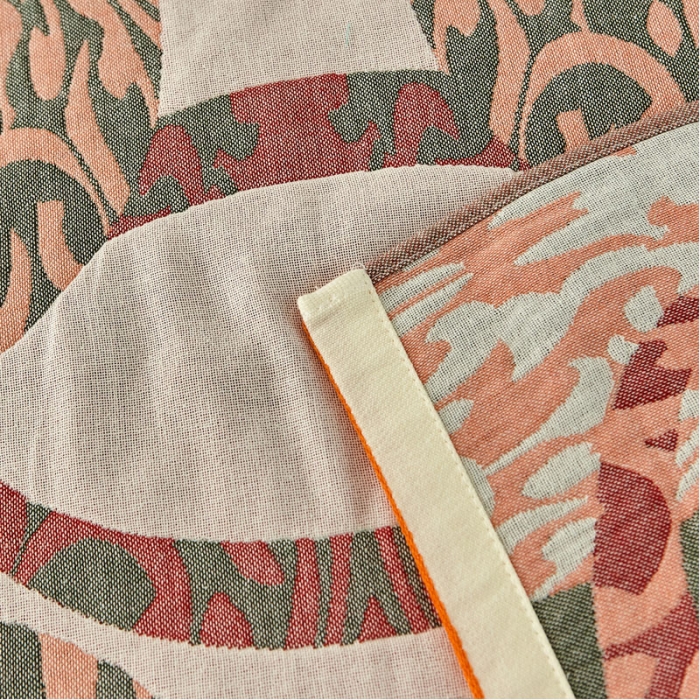 91家纺网 家纺一手货源 找家纺 朴尔 2023新款素雅系列全棉系列四层纱布枕巾52x78cm/对 剪影-红